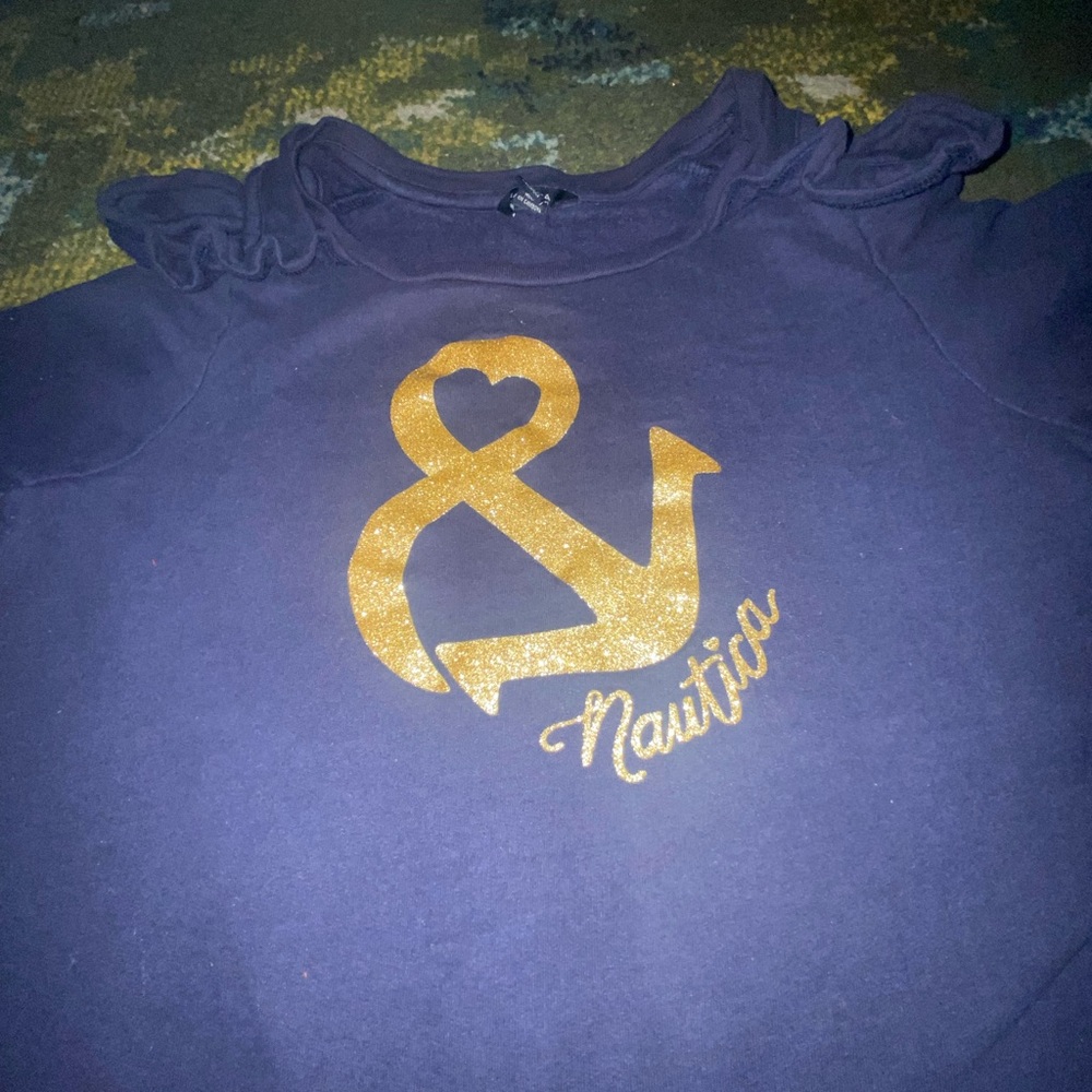 Nautica Sweat-dress- Big Kids Girl’s 16/XL- Navy/Gold